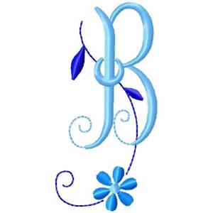Picture of Flower Monogram B Machine Embroidery Design