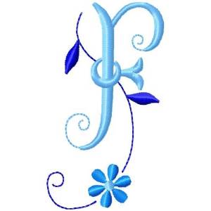 Picture of Flower Monogram F Machine Embroidery Design