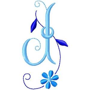 Picture of Flower Monogram J Machine Embroidery Design