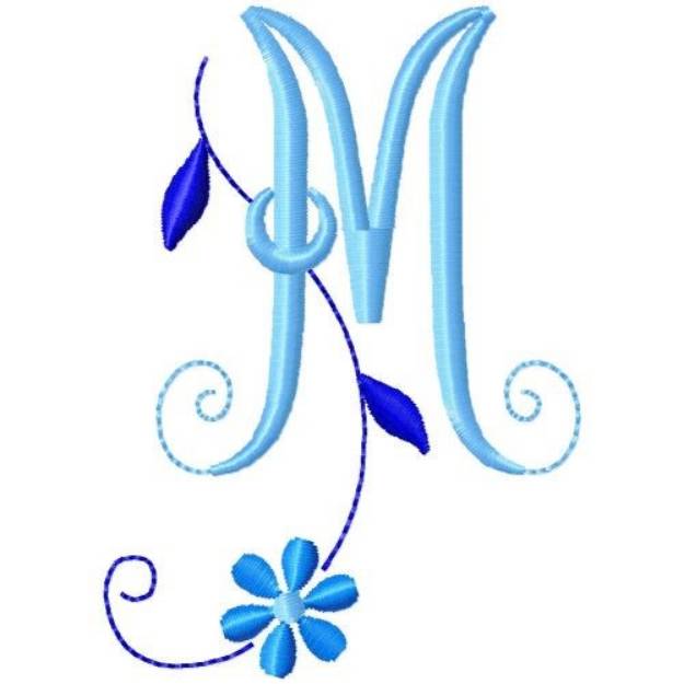 Picture of Flower Monogram M Machine Embroidery Design