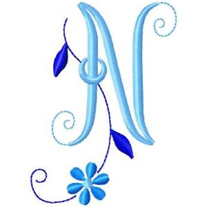Picture of Flower Monogram N Machine Embroidery Design