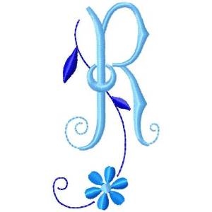 Picture of Flower Monogram R Machine Embroidery Design