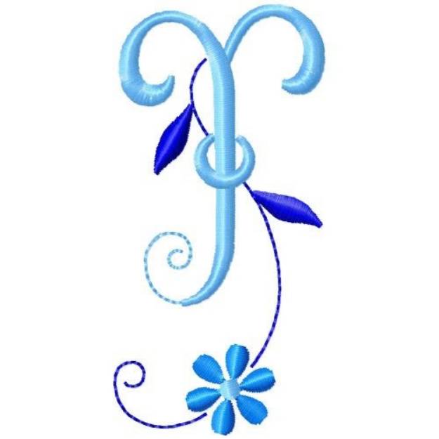 Picture of Flower Monogram T Machine Embroidery Design