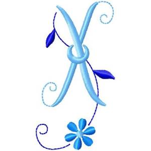 Picture of Flower Monogram X Machine Embroidery Design