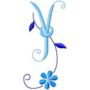 Picture of Flower Monogram Y Machine Embroidery Design