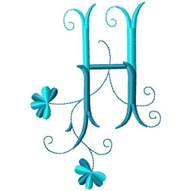 Picture of Floral Monogram H Machine Embroidery Design