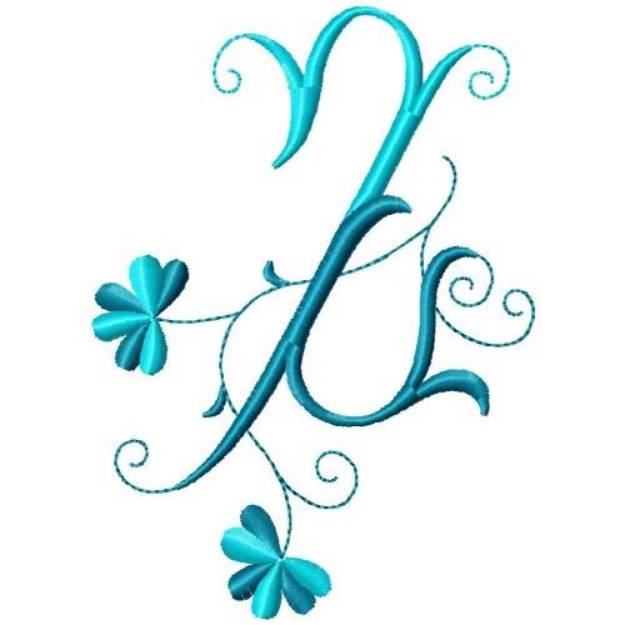 Picture of Floral Monogram Z Machine Embroidery Design