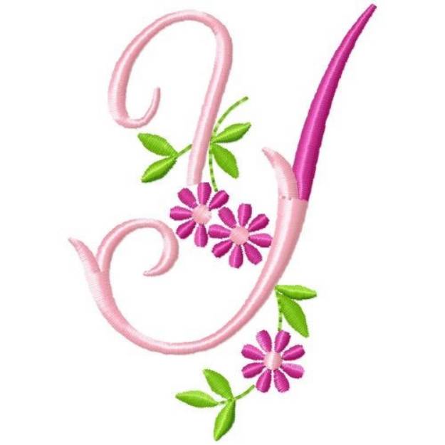 Picture of Daisy Monogram Y Machine Embroidery Design