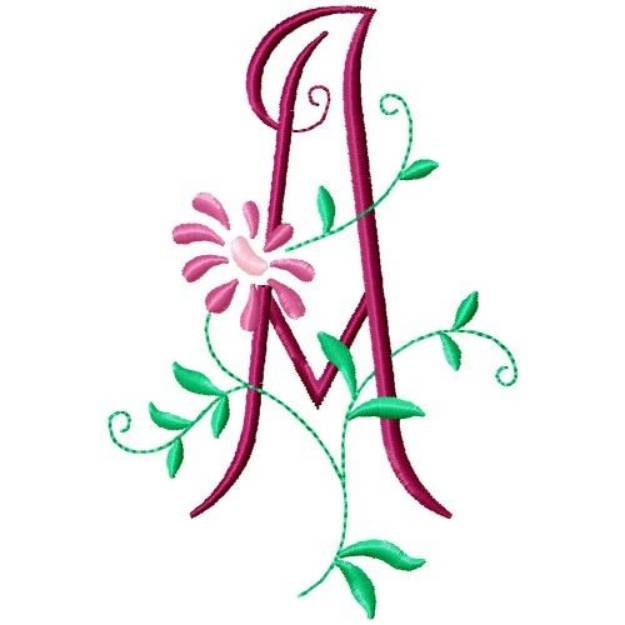 Picture of Monogram Floral A Machine Embroidery Design