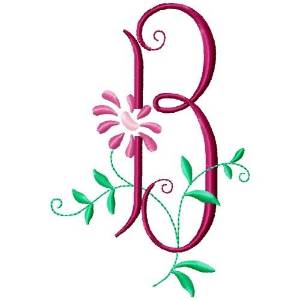 Picture of Monogram Floral B Machine Embroidery Design