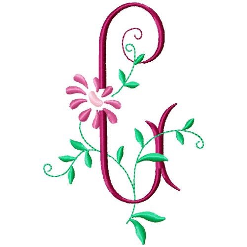 Monogram Floral G Machine Embroidery Design