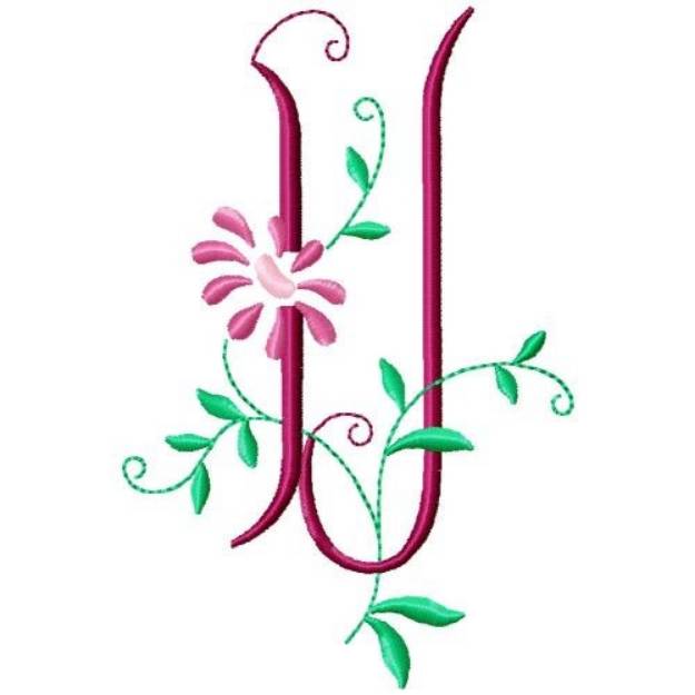 Picture of Monogram Floral U Machine Embroidery Design