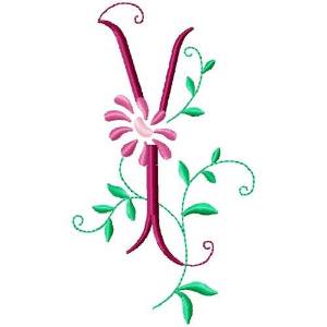 Picture of Monogram Floral Y Machine Embroidery Design