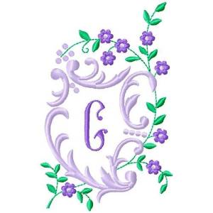 Picture of Floral Monogram G Machine Embroidery Design