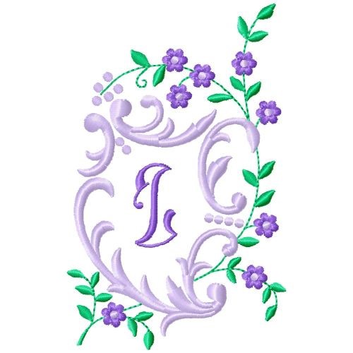 Floral Monogram Z Machine Embroidery Design