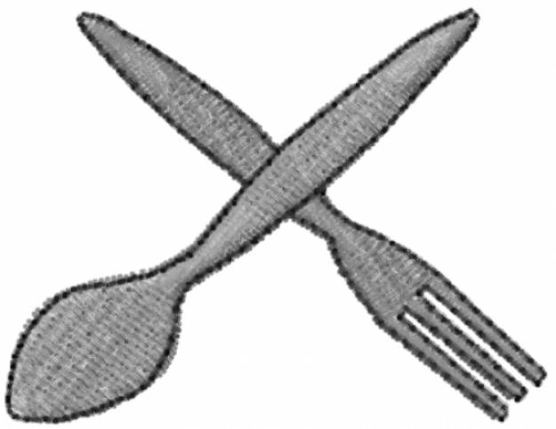 Picture of Fork And Spoon Machine Embroidery Design