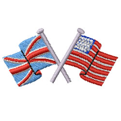 UK and USA Flag Machine Embroidery Design