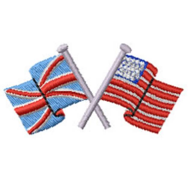 Picture of UK and USA Flag Machine Embroidery Design