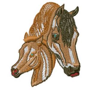 Picture of 2 Horse Heads Machine Embroidery Design