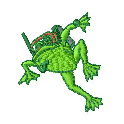 Scuba Frog Machine Embroidery Design