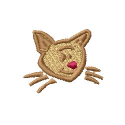 Cat Head Machine Embroidery Design