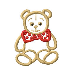 Teddy Bear Outline Machine Embroidery Design