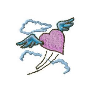Picture of Heart Wing Machine Embroidery Design