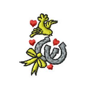 Picture of Bird And Horseshoes Machine Embroidery Design