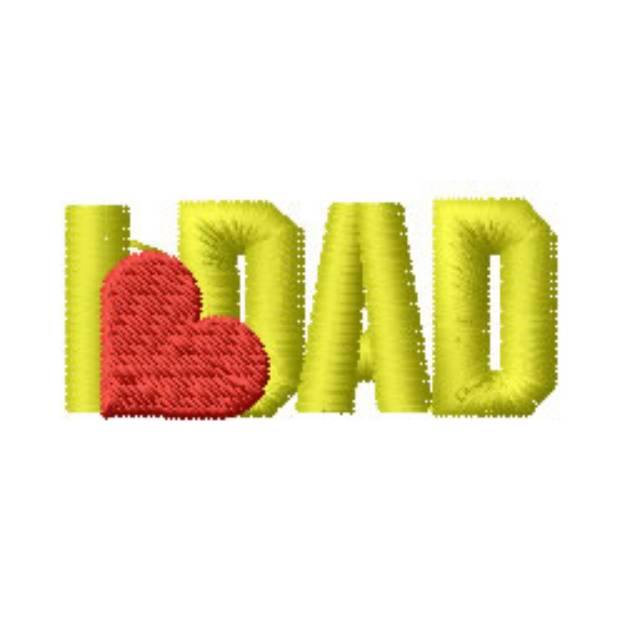 Picture of I Love Dad Machine Embroidery Design
