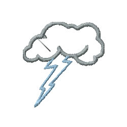 Cloud & Lightning Machine Embroidery Design