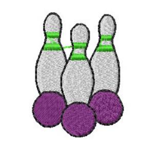 Picture of Ten Pins Bowling Machine Embroidery Design