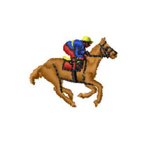 Picture of Horse & Jockey Machine Embroidery Design