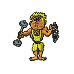Weight Lifter Machine Embroidery Design