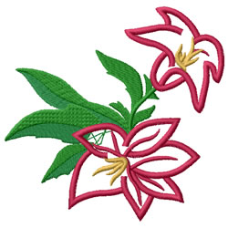 Floral Outline Machine Embroidery Design