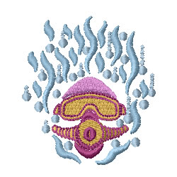 Scuba Diver Machine Embroidery Design