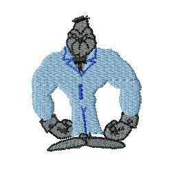 Gorilla In Clothes Machine Embroidery Design