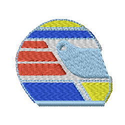 Helmet Machine Embroidery Design