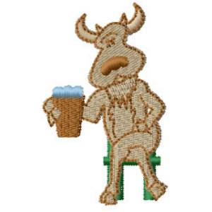 Picture of Cow Drinking Machine Embroidery Design