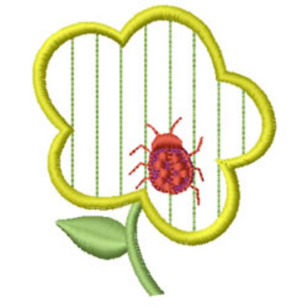 Picture of Flower and Beetle Machine Embroidery Design