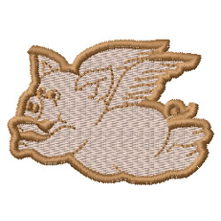 Flying Pig Machine Embroidery Design