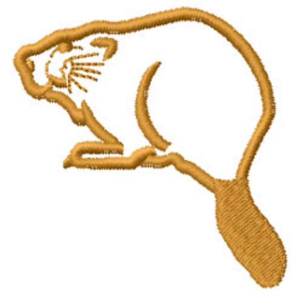Picture of Beaver Outline Machine Embroidery Design