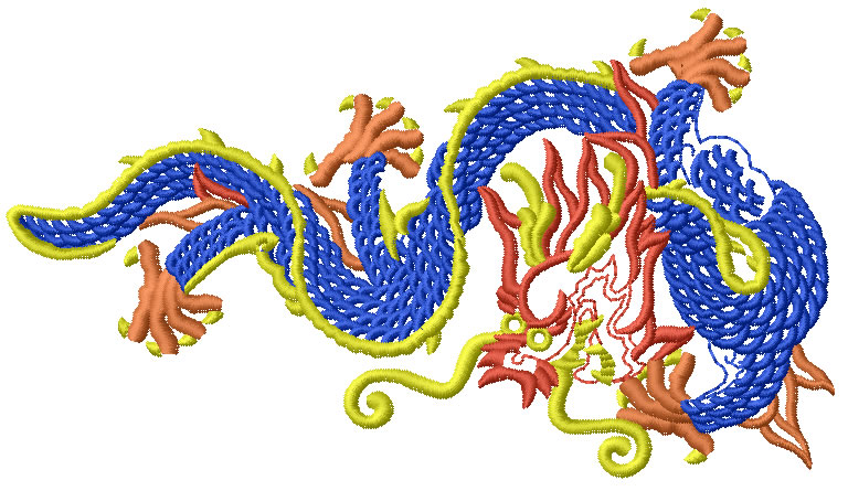 Chinese Dragon Machine Embroidery Design