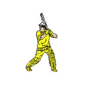 Picture of Cricketer Machine Embroidery Design
