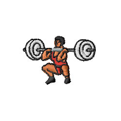 Weight Lifter Machine Embroidery Design
