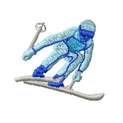 Skier Machine Embroidery Design