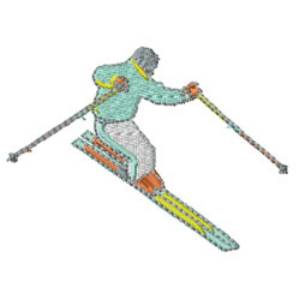 Picture of Skier Machine Embroidery Design