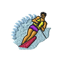 Water Ski Machine Embroidery Design
