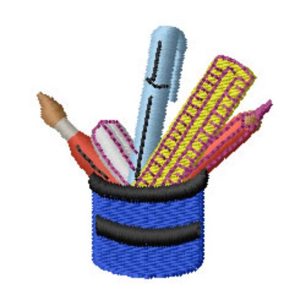 Picture of Pencil Cup Machine Embroidery Design