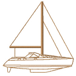 Yacht Outline Machine Embroidery Design