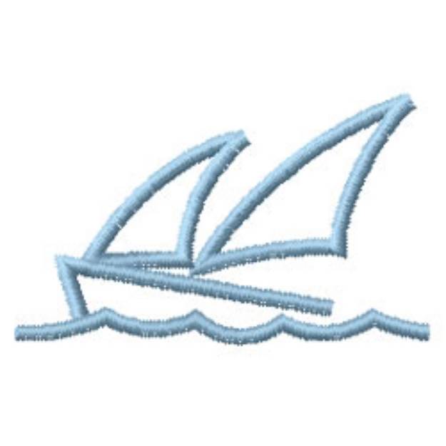 Picture of Boat Outline Machine Embroidery Design